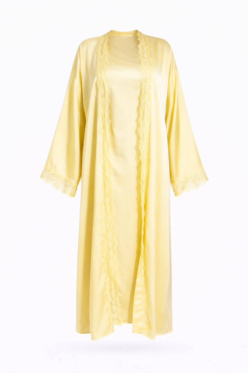 Chantilly Satin Lace Abaya Set