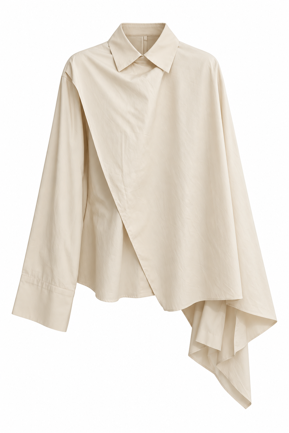 Cotton Cape Shirt — Beige