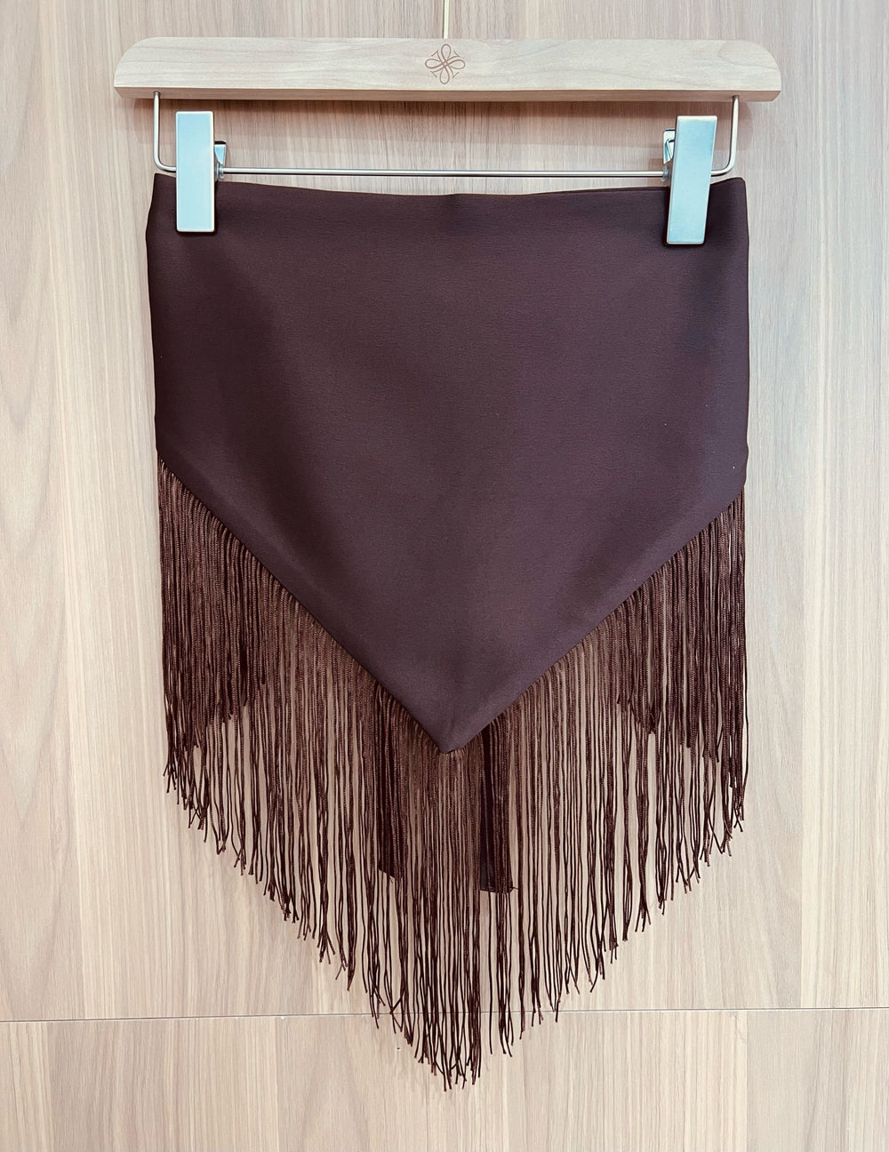 Satin Tassel Waisted Belt — Chocolate brown