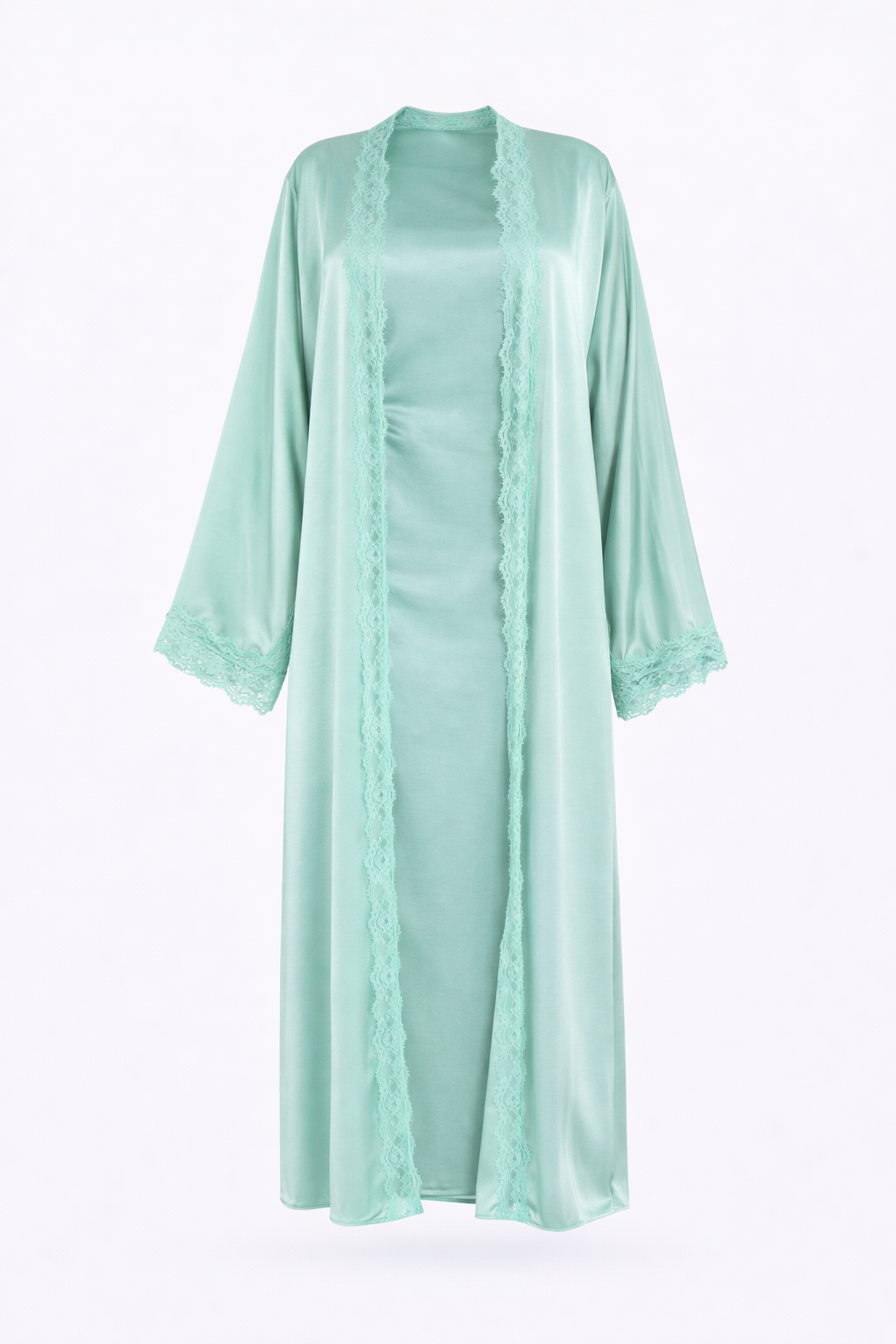 Chantilly Satin Lace Abaya Set