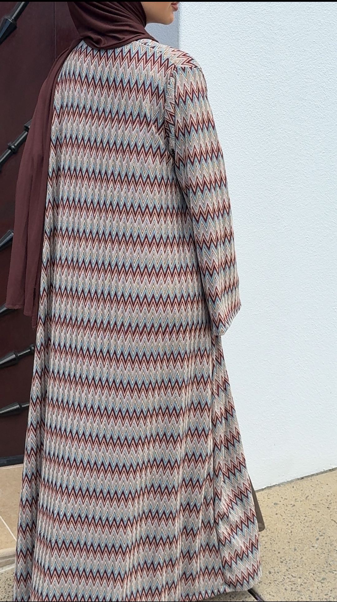 Marron Zig-zag Abaya