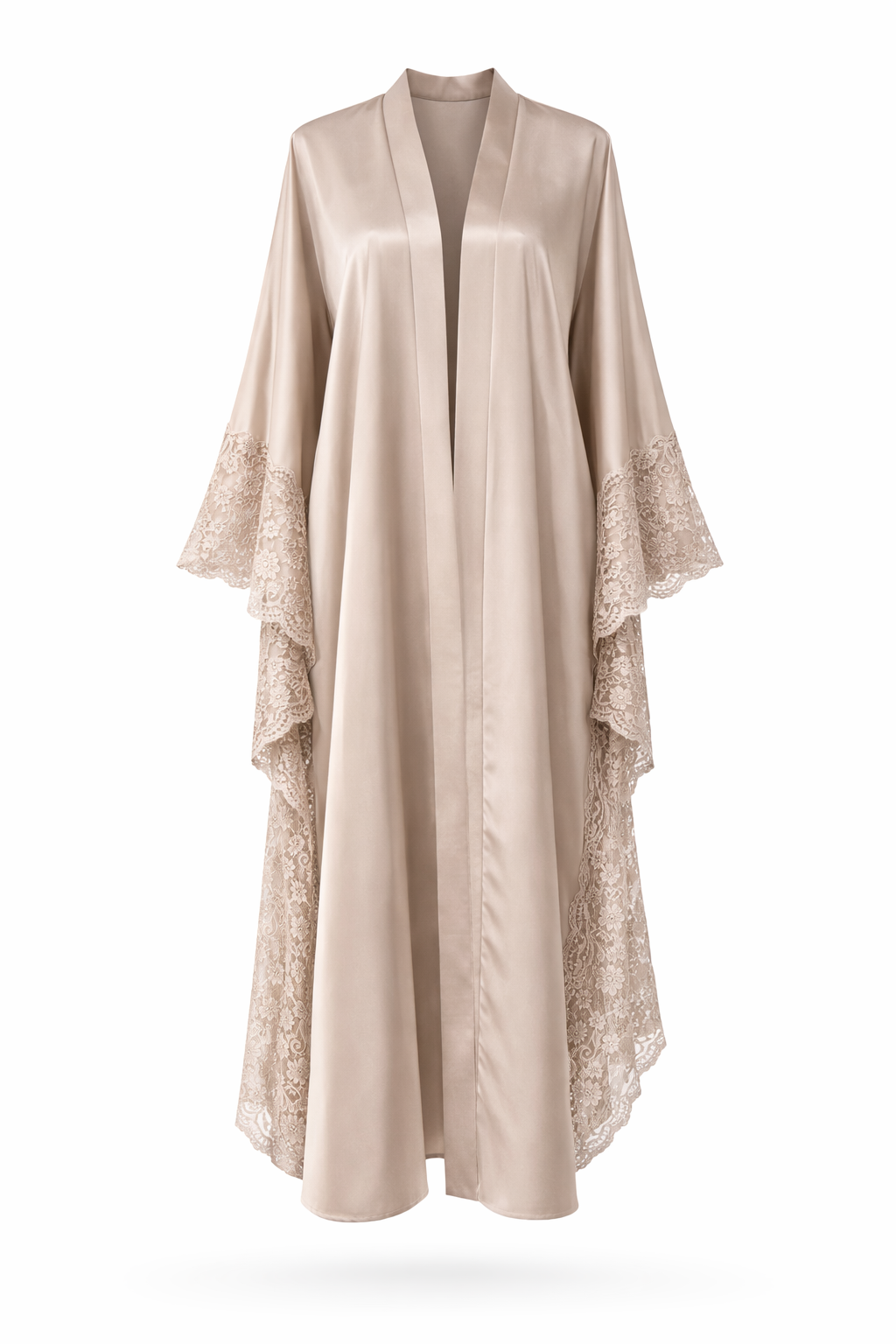 Satin lace kimono