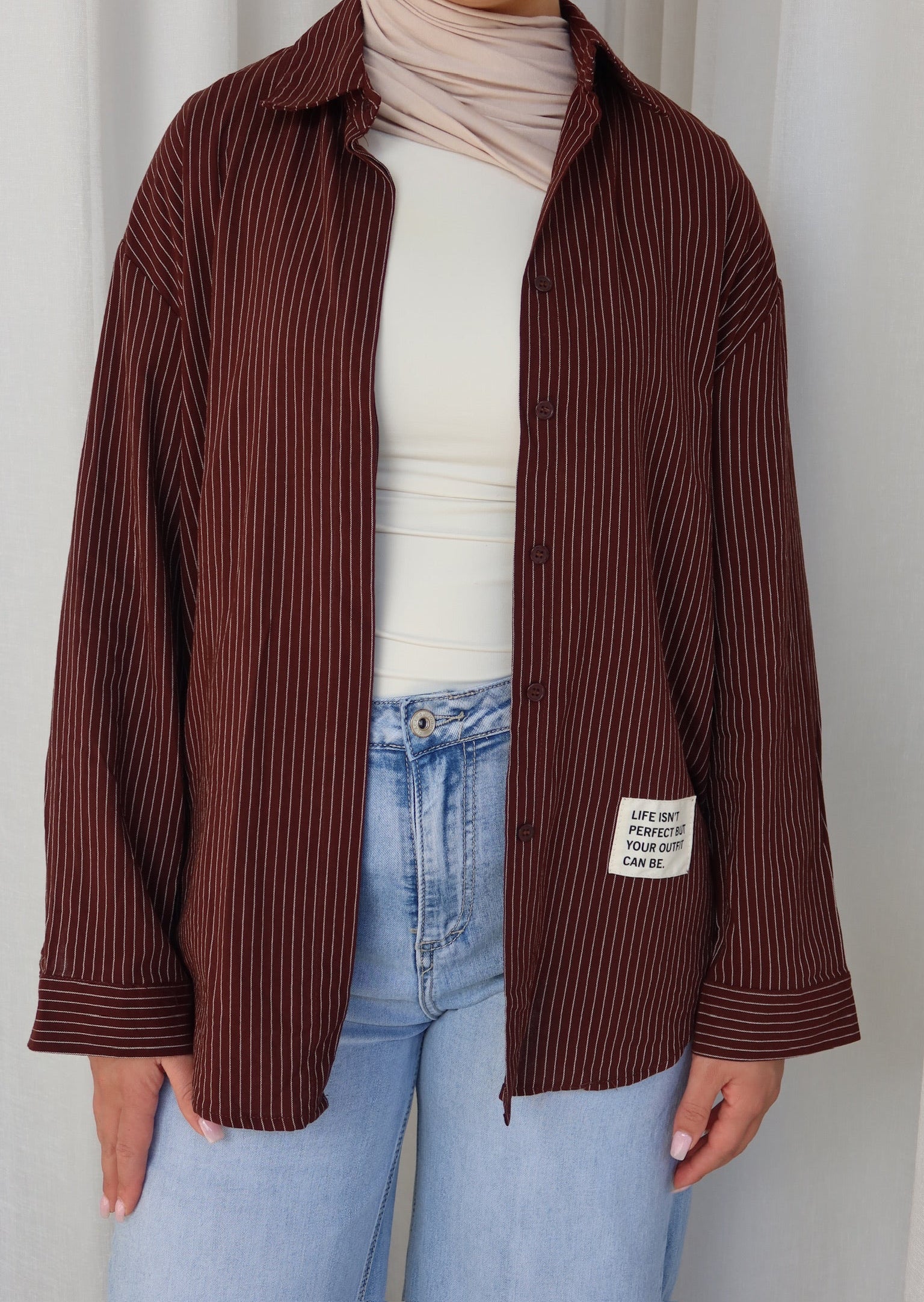 H&M Brown Striped Shirt