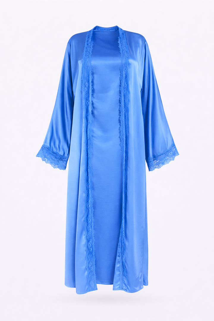 Chantilly Satin Lace Abaya Set