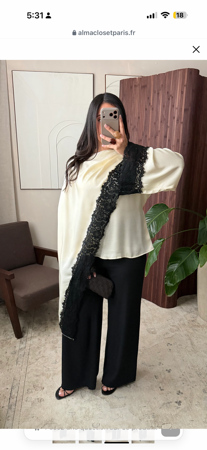 Asymmetrical Vintage Lace Top