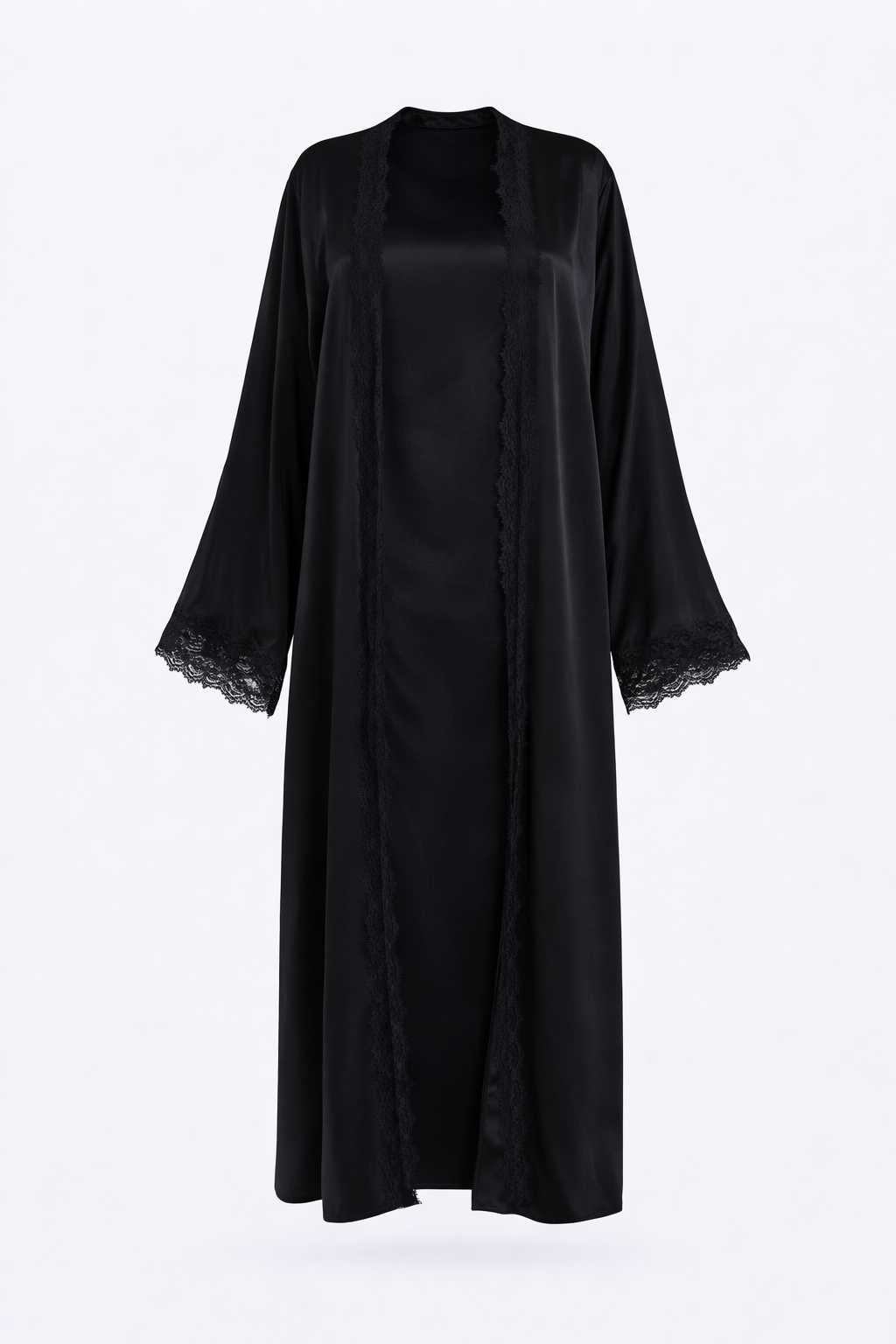 Chantilly Satin Lace Abaya Set