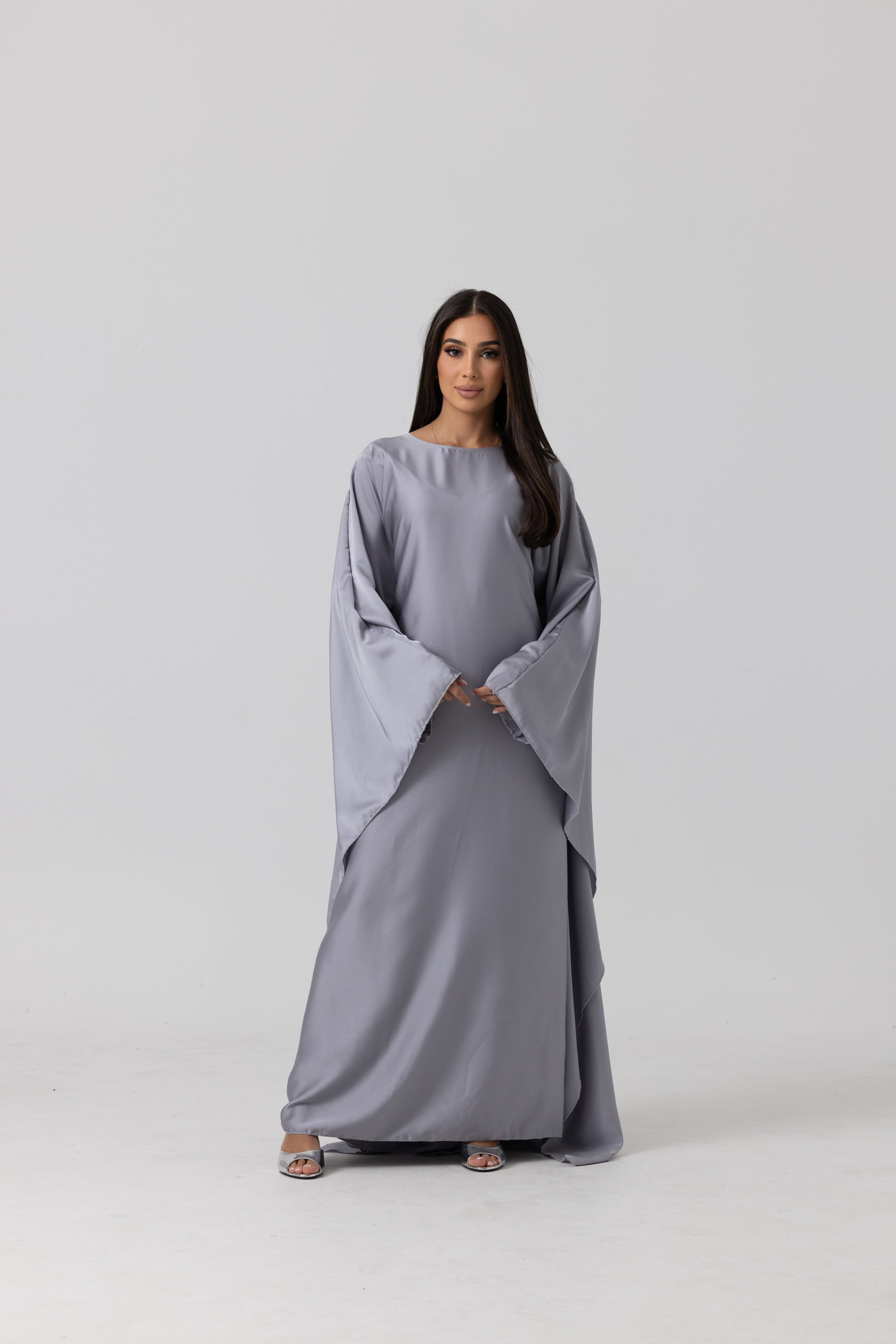 PLAIN Satin Butterfly Abaya