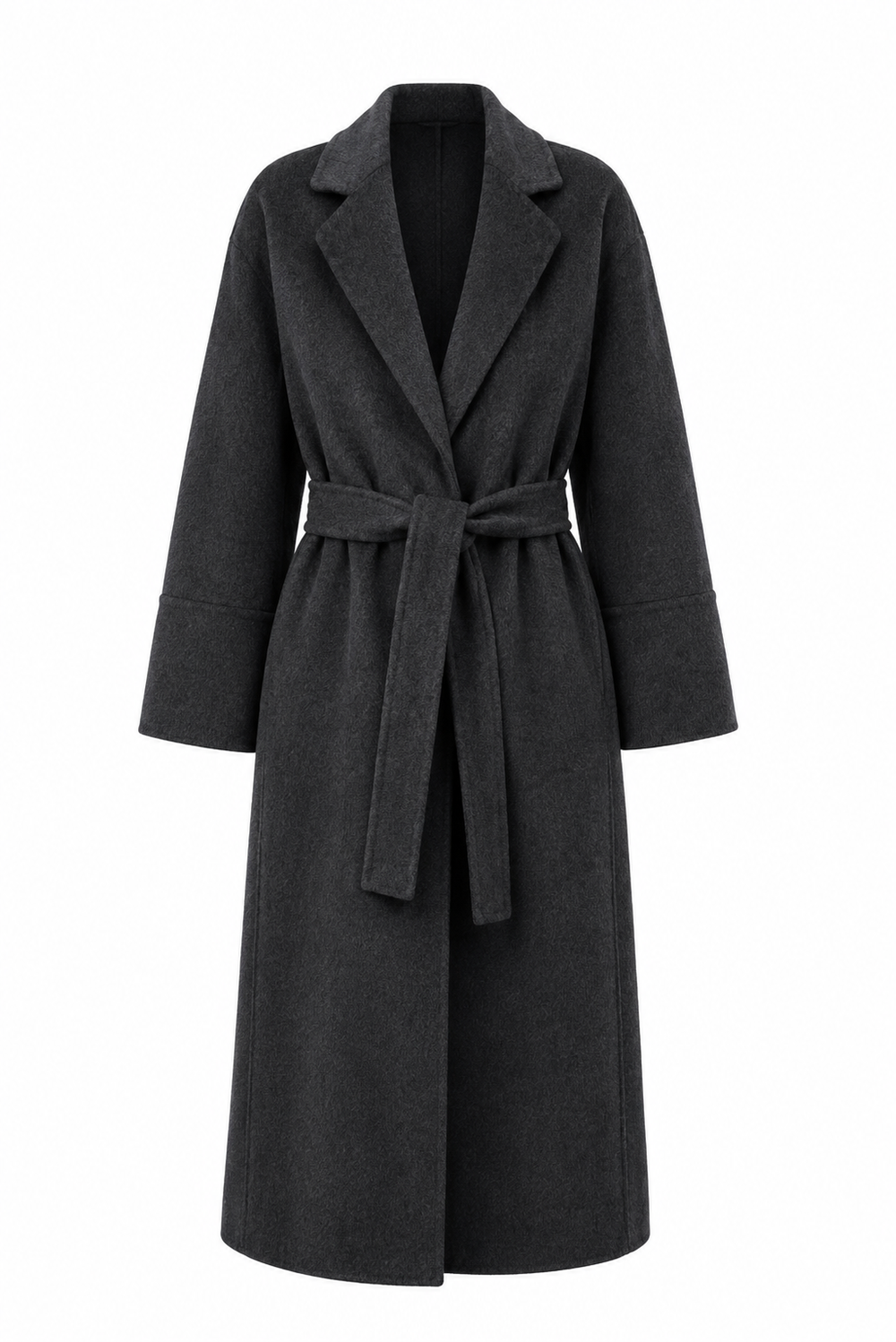 Prague Wool Blend Wrap Coat — Anthracite Grey