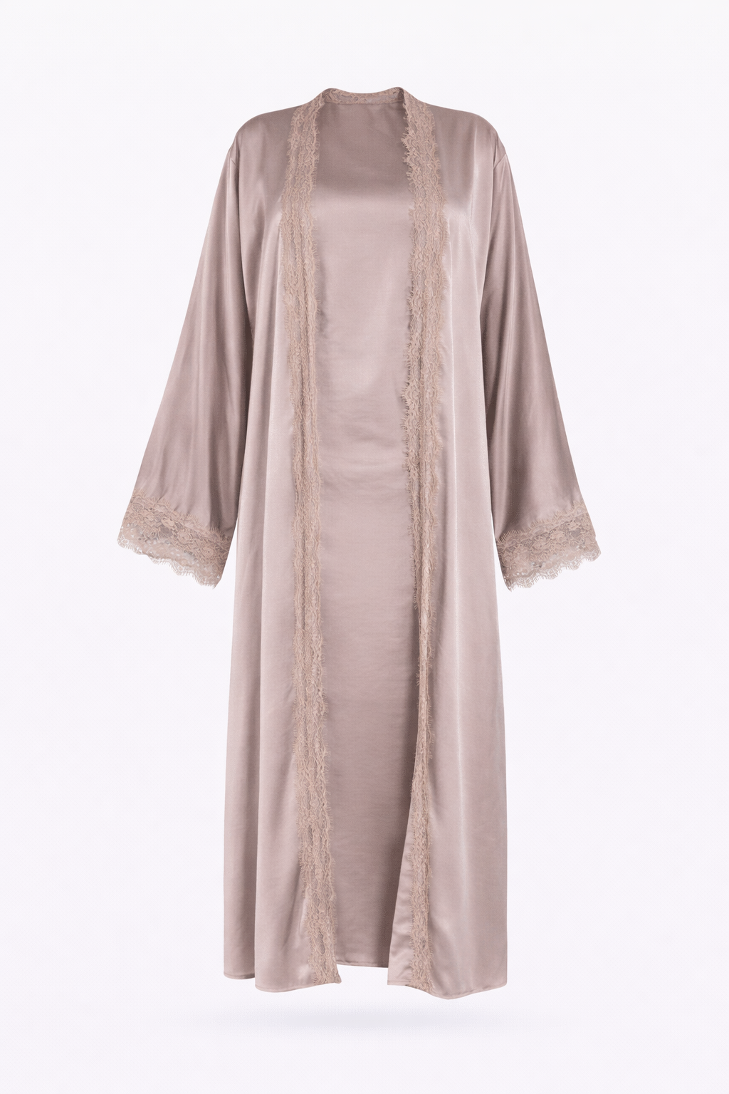 Chantilly Satin Lace Abaya Set