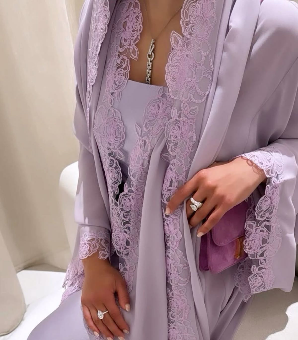 Lace Rose Open Abaya (Coming Soon)