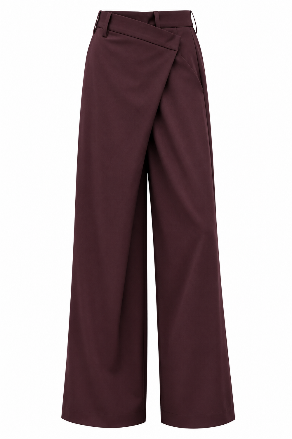 Elara Crossover Pants — Burgundy