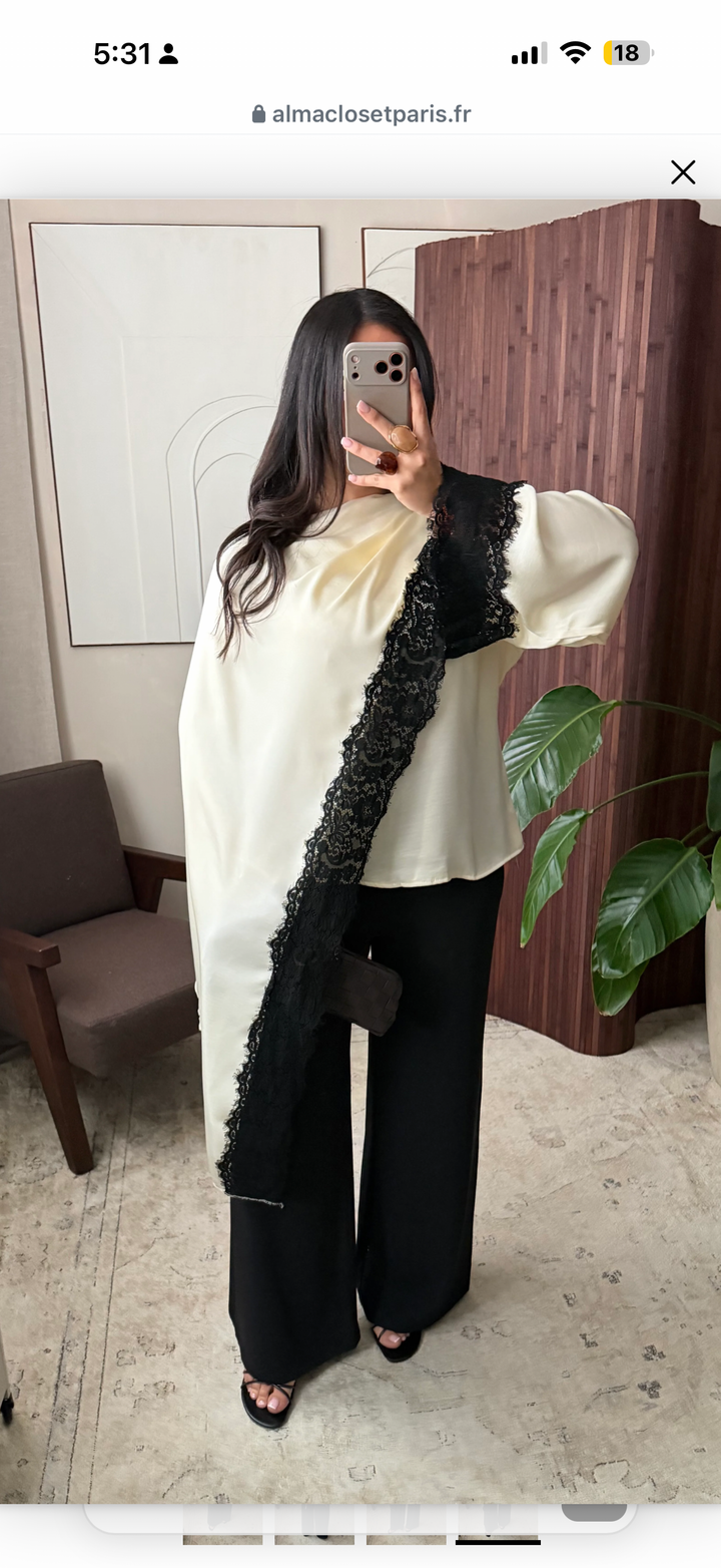 Asymmetrical Vintage Lace Top