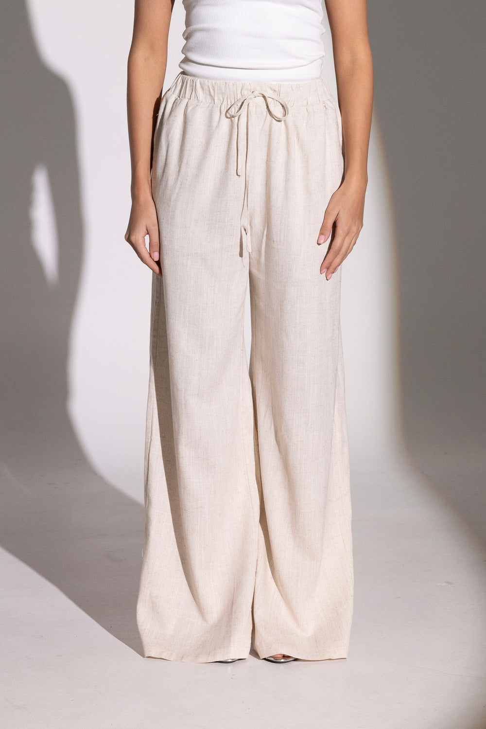 Linen Pants — Beige