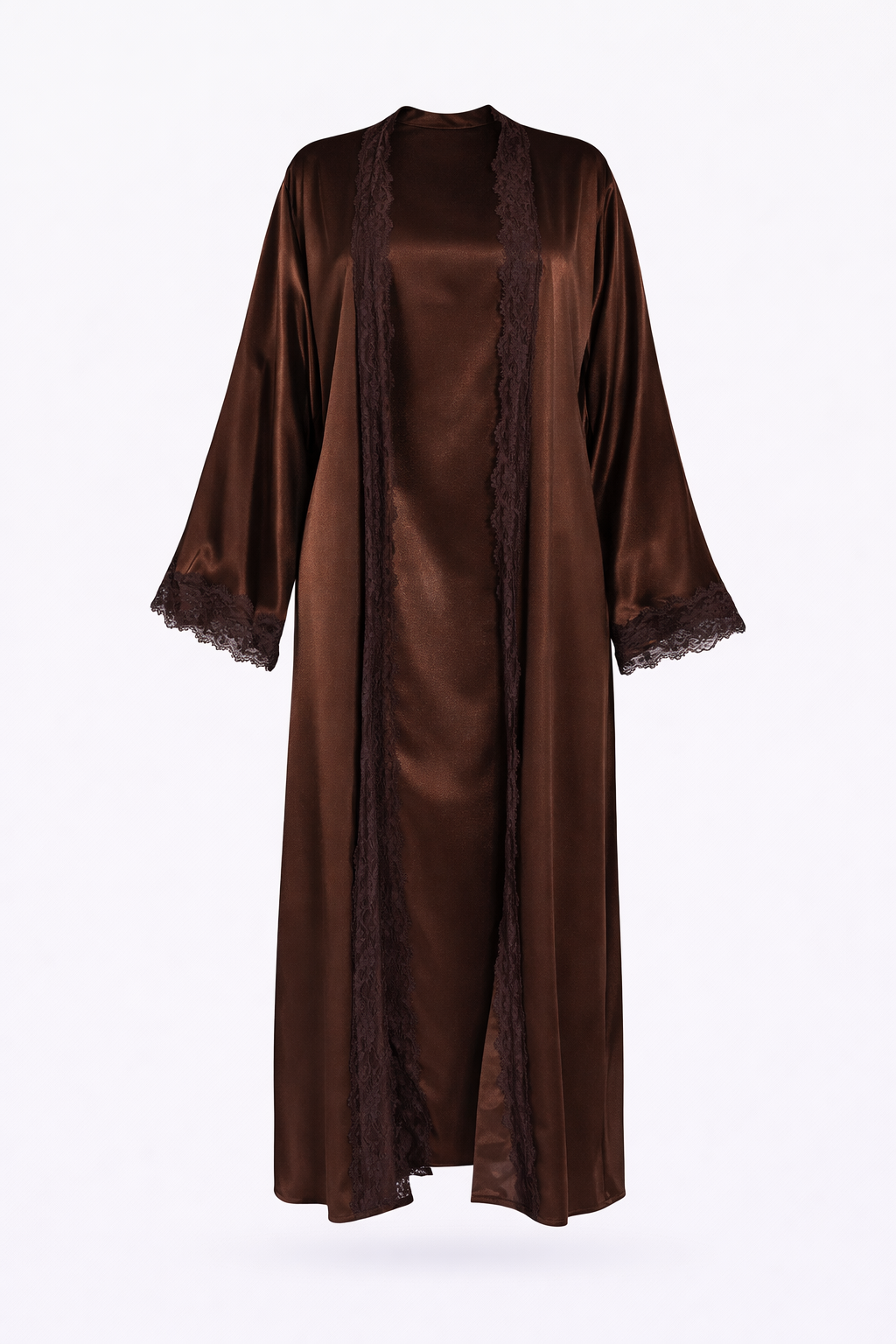 Chantilly Satin Lace Abaya Set
