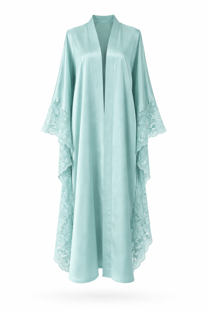 Satin lace kimono