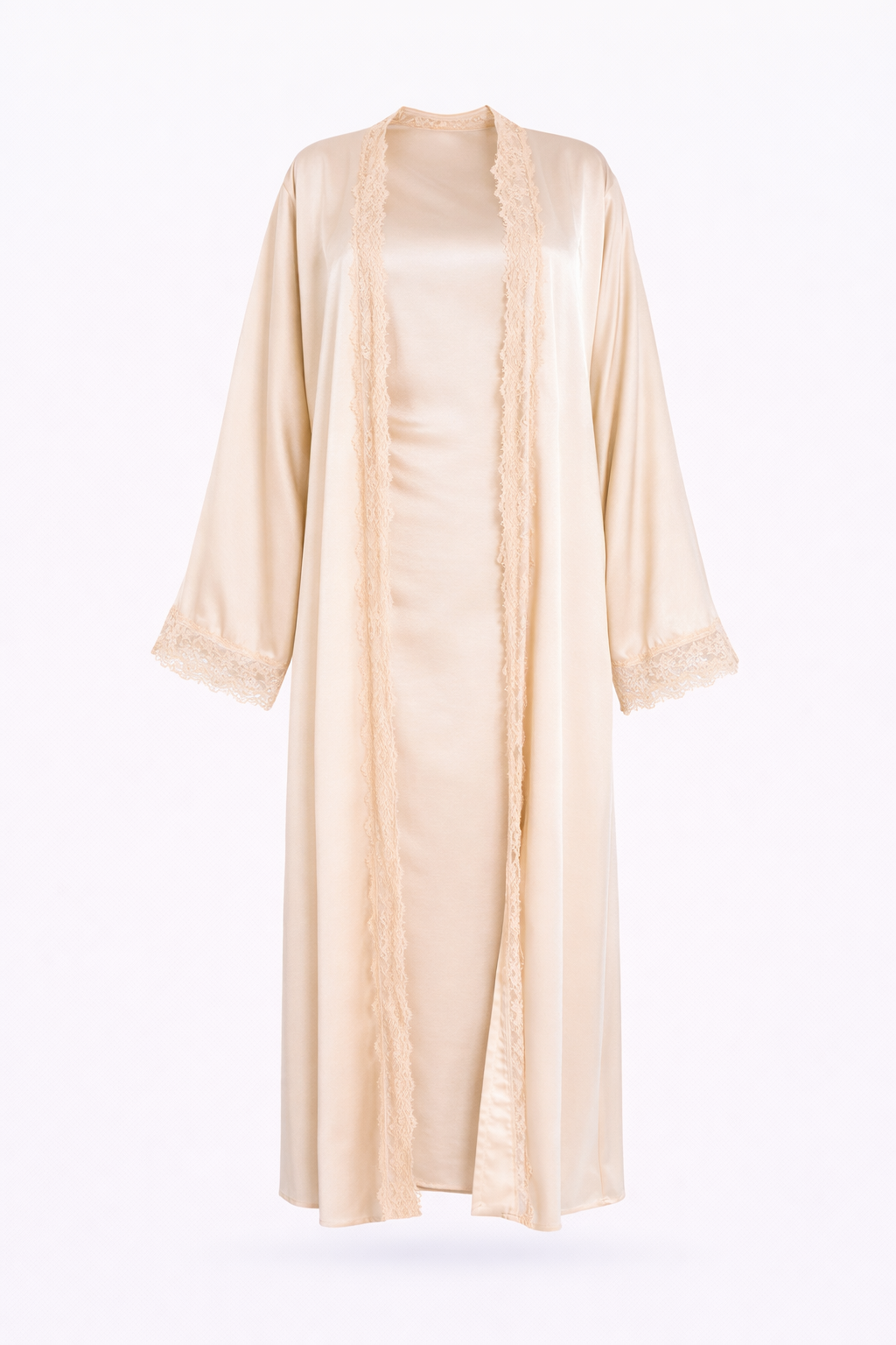Chantilly Satin Lace Abaya Set