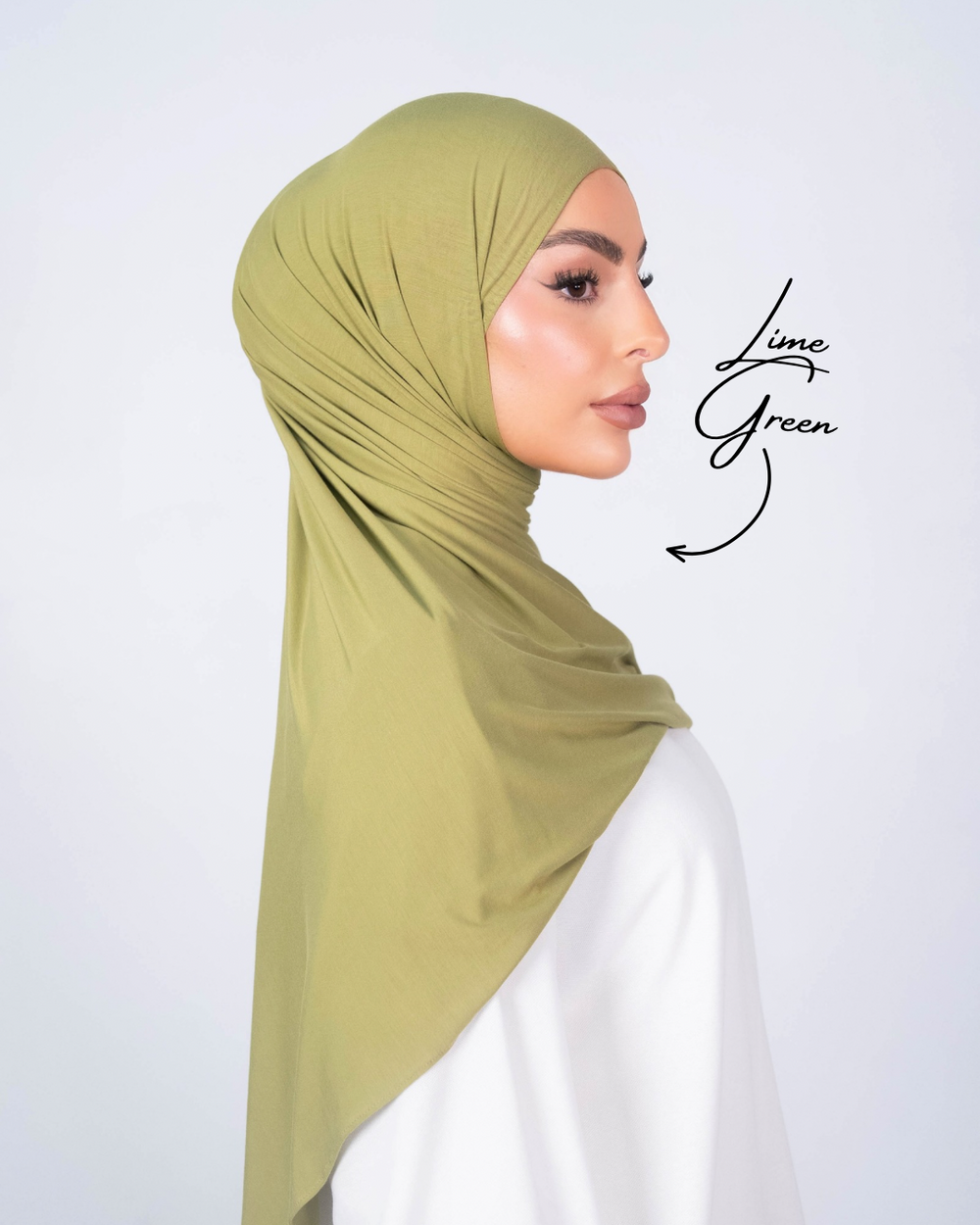 Bamboo Jersey Hijab — Lime