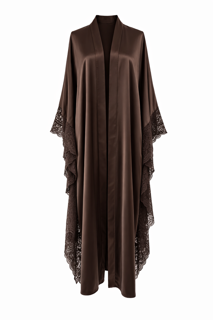 Satin lace kimono