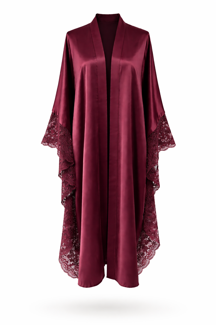 Satin lace kimono