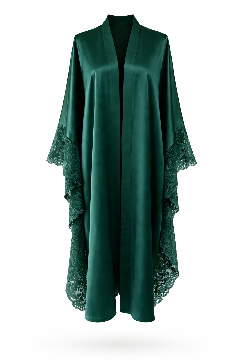 Satin lace kimono