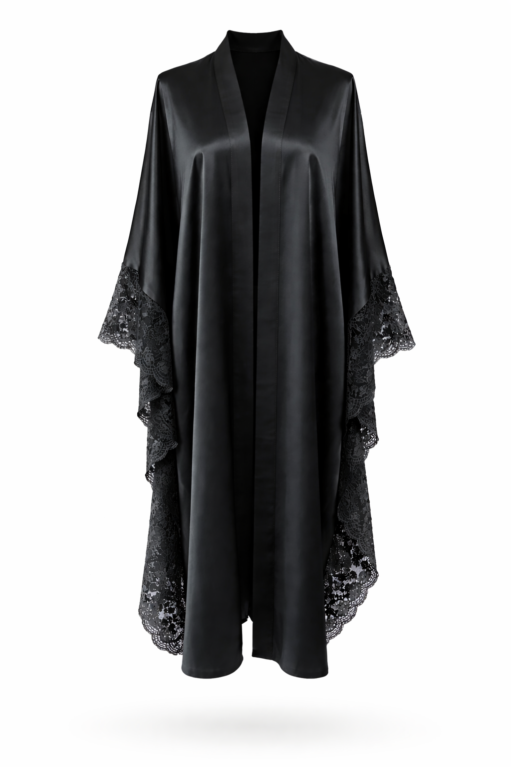 Satin lace kimono