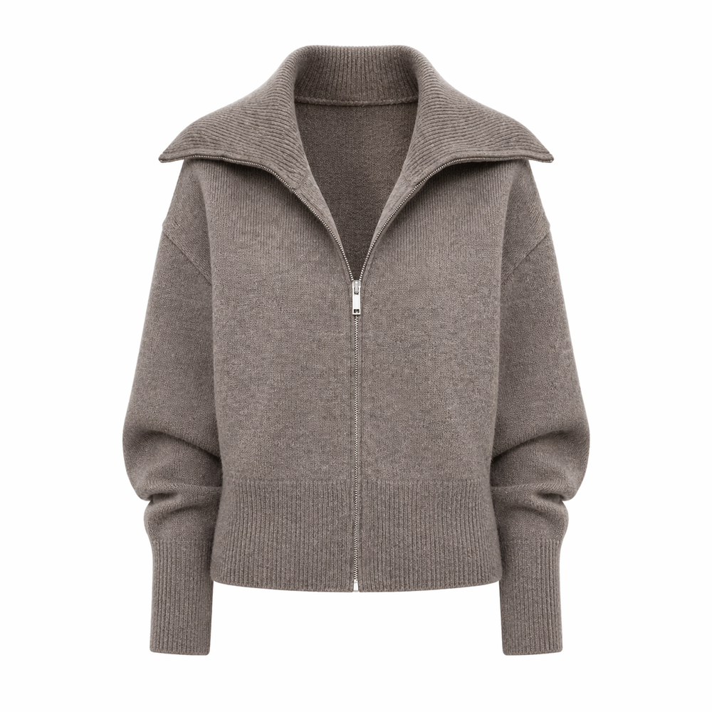 Cozy Knit Jacket — Taupe